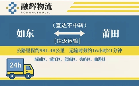 如东到莆田物流专线